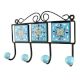 Turquoise Ceramic Floral Tiles Hook